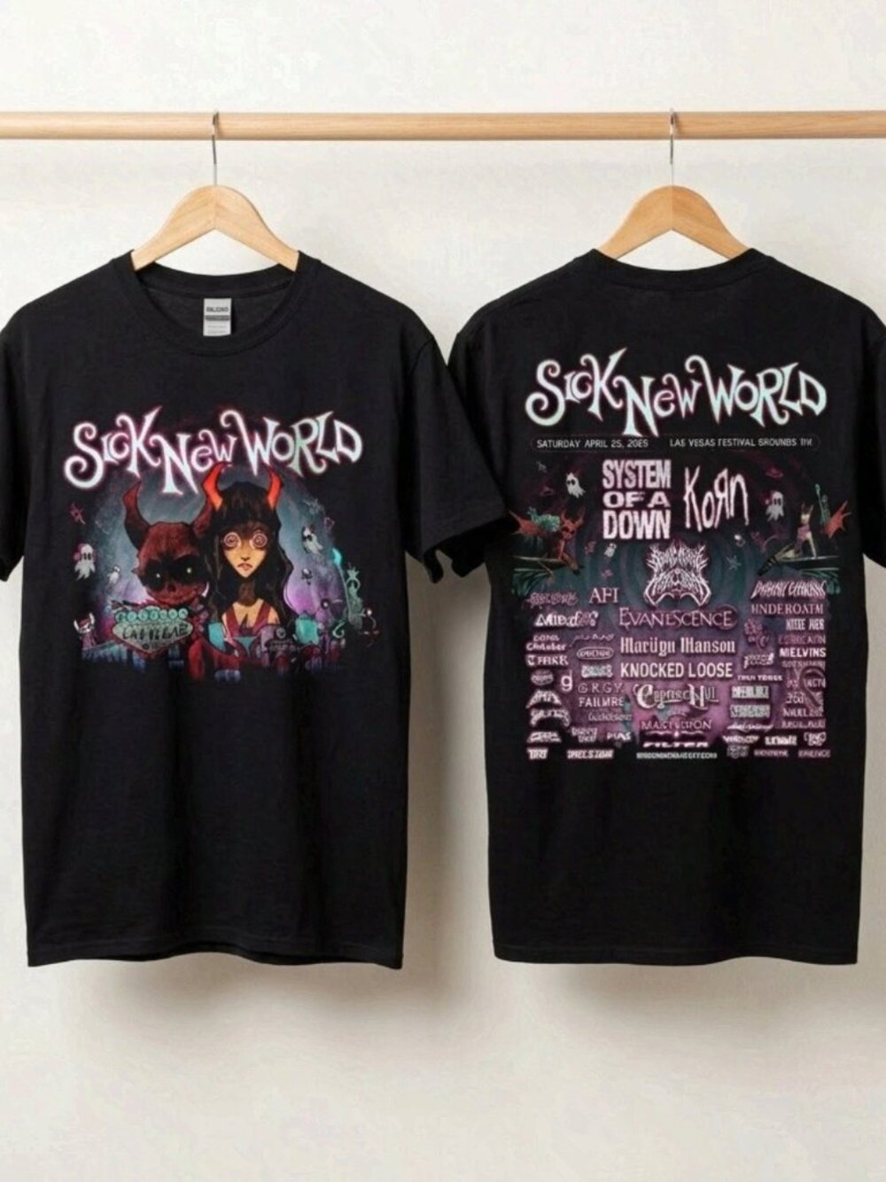Sick New World Las Vegas 2026 Festival Merch Tee Red Devil T-Shirt Reprint